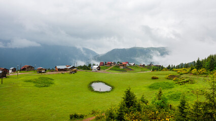 Badara Plateau in Rize, Turkey. This plateau located in Camlihemsin district of Rize province. Kackar Mountains region.