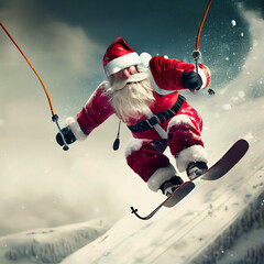 Extreme sports Santa