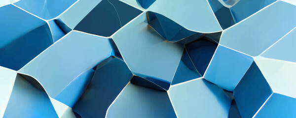 Abstract 3d render blue geometric background design