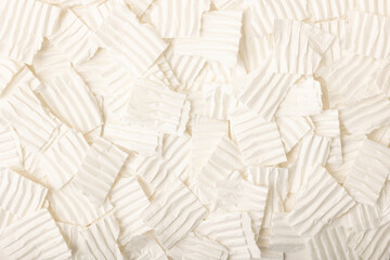 Pieces of white paper. Paper background.