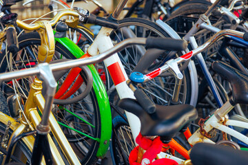 Colorful bicycles in Amsterdam