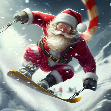 Santa doing Extreme Sports
