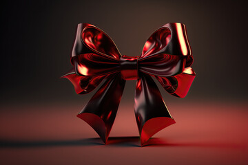 red luxurious bow on dark background