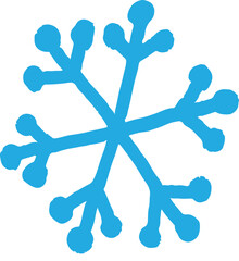Snowflake hand-drawn, isolated,  png
