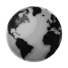 Vector Planet Earth Black and White