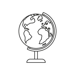 Earth model icon. Vector. Line style.