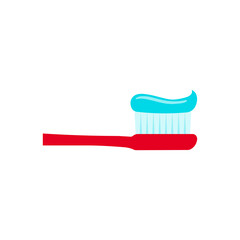 Toothbrush with toothpaste. Vector illustration.