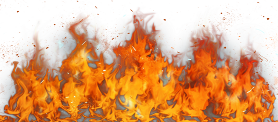 Fire flame on transparent background