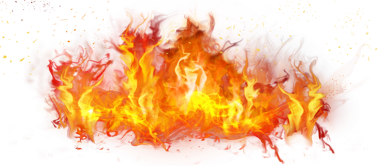 Fire flame on transparent background