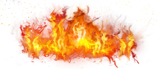 Poster Im Rahmen Fire flame on transparent background © Intel
