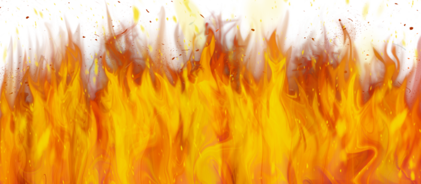 Fire flame on transparent background