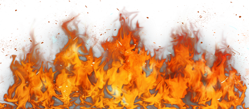 Fire flame on transparent background