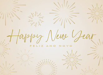 Happy New Year 2023 Merry Christmas design lettering layout celebrate poster ano novo