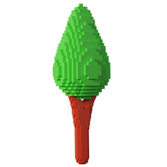 tree green concept  game 8 bit 3d