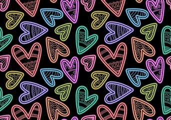 Valentines hearts seamless cartoon pattern for wrapping and kids clothes print and fabrics and gift box