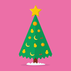 Healthy christmas tree with fruits