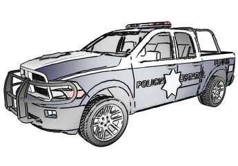 police car illustration 