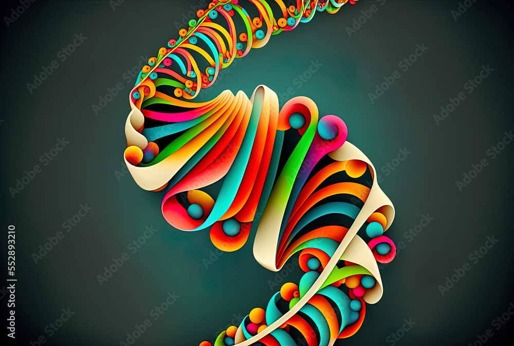 Poster background with an abstract dna strand twist. generative ai