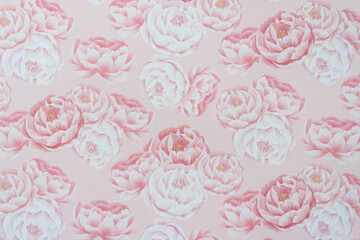 pink scrapbook paper with floral design (horizontal)