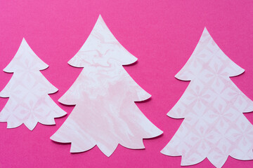Naklejka na ściany i meble simple paper trees on pink