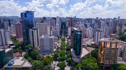 Aerial view of the central region of Belo Horizonte, Minas Gerais, Brazil. Commercial buildings on...