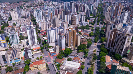 Aerial view of the central region of Belo Horizonte, Minas Gerais, Brazil. commercial buildings