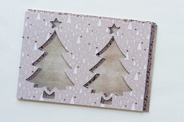 holiday themed background with trees