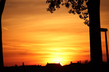 Fantastica puesta de sol en Holanda