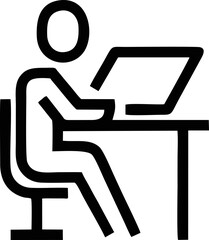 Computer icon symbol in a white background, black laptop icon symbol on the white background