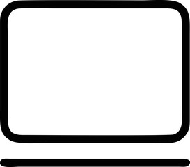 Computer icon symbol in a white background, black laptop icon symbol on the white background