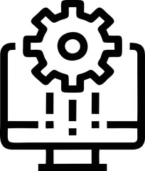 Computer icon symbol in a white background, black laptop icon symbol on the white background