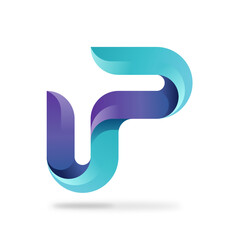 UP Logo Design Concept. Initial Letter Mark Symbol Logo Vector