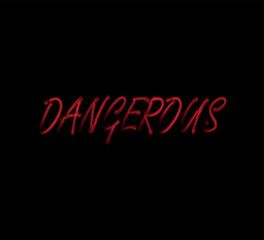 Fototapeta na wymiar blurred red dangerous text on black background