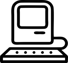 Computer icon symbol in a white background, black laptop icon symbol on the white background