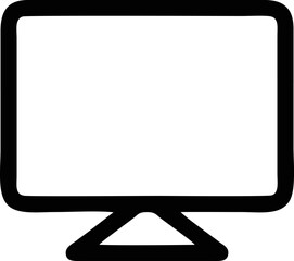 Computer icon symbol in a white background, black laptop icon symbol on the white background