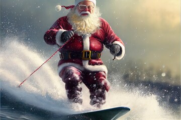 Naklejka premium Sporty Santa