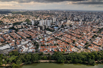 Alto Taquaral neighborhood in the interior of Campinas, São Paulo. Neighborhood with high standard houses, vegetation and houses under construction.