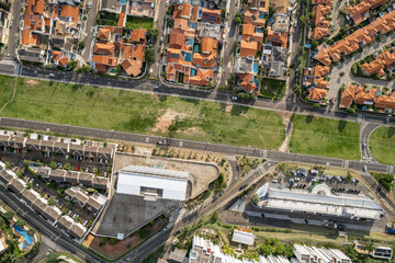 Fototapeta premium Chácara Primavera and Santo Antônio Mansions. Neighborhoods with several buildings, apartments, condominiums and modern structure located in the interior of the city of Campinas, São Paulo.