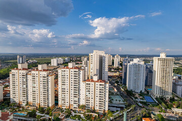 Fototapeta premium Chácara Primavera and Santo Antônio Mansions. Neighborhoods with several buildings, apartments, condominiums and modern structure located in the interior of the city of Campinas, São Paulo.
