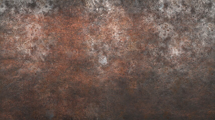 Wheathered rust and scratched steel texture background. 3d illustration