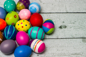 Fototapeta na wymiar Colorful collection of patterned easter eggs