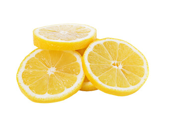 Fresh lemon slices  on transparent png