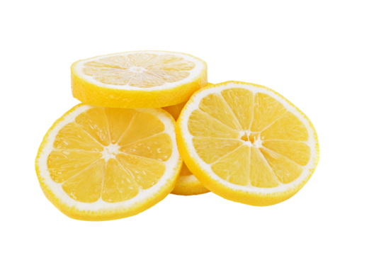 Fresh lemon slices  on transparent png
