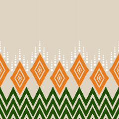 Geometric vector ikat pattern. Ethnic traditional Tribal art Seamless pattern in tribal, folk embroidery, and Mexican style. Aztec geometric art ornament print. Design for carpet, wallpaper, clothing