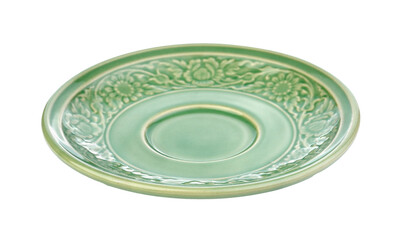 retro ceramic plate on transparent png