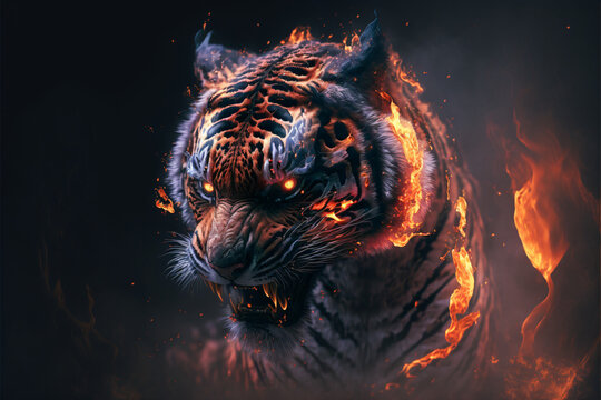 Flaming Tiger Wallpapers  Top Free Flaming Tiger Backgrounds   WallpaperAccess
