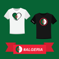 Couple t-shirt with Algeria flag symbol
