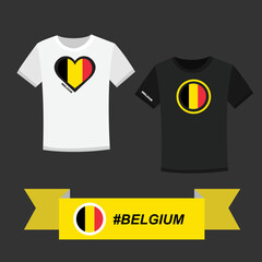 Couple t-shirt with Belgium flag symbol
