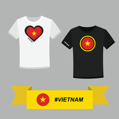 Couple t-shirt with Vietnam flag symbol
