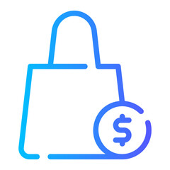 shopping bag gradient icon